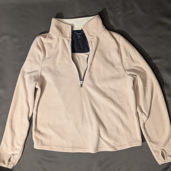 Nautica Women's Light Pink Fleece Quarter Zip Jacket - Picture 1 of 4